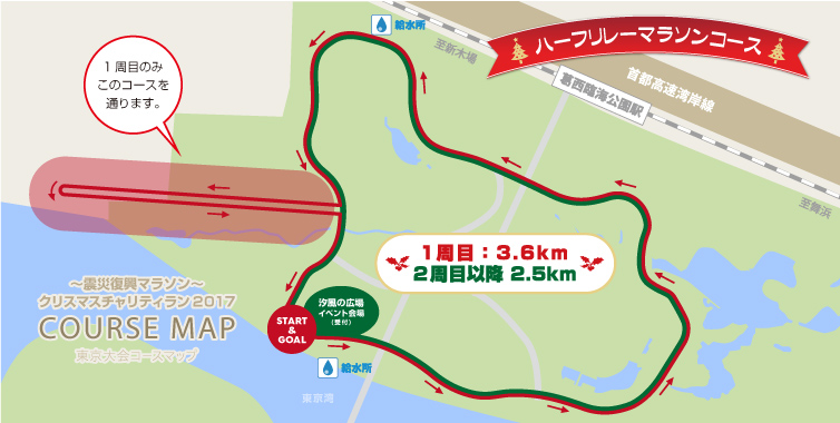 東京大会 コースマップ ハーフマラソンリレーコース