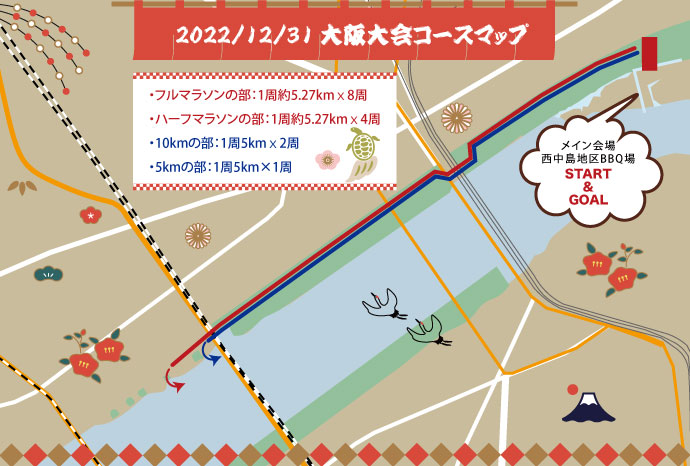 年末：大阪チャレンジマラソンコースマップ